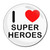 I Love Super Heroes - Round Compact Mirror I Love Super Heroes - Round Compact Mirror