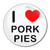 I Love Pork Pies - Round Compact Mirror