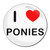 I Love Ponies - Round Compact Mirror I Love Ponies - Round Compact Mirror