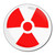 Red Nuclear Symbol - Round Compact Mirror