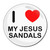 I Love My Jesus Sandals - Round Compact Mirror I Love My Jesus Sandals - Round Compact Mirror
