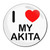 I Love My Akita - Round Compact Mirror