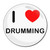 I Love Drumming - Round Compact Mirror I Love Drumming - Round Compact Mirror