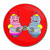 Red Robot Couple - Round Compact Mirror