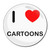 I Love Cartoons - Round Compact Mirror