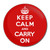 Red Keep Calm and Carry On - Round Compact Mirror