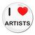 I Love Artists - Round Compact Mirror