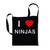 I Love Ninjas - Cotton Sling Bag I Love Ninjas - Cotton Sling Bag