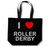 I Love Roller Derby - Cotton Shopping Bag