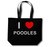 I Love Poodles - Cotton Shopping Bag