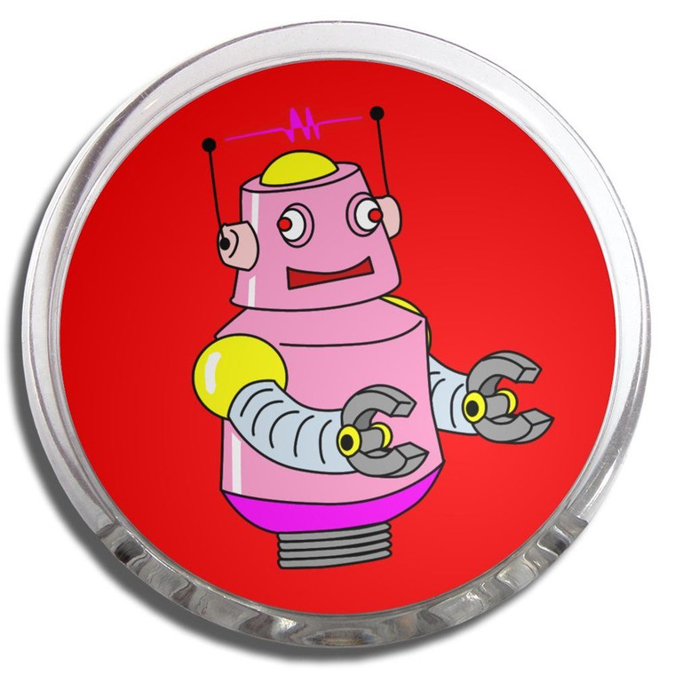 Red Girl Robot - Fridge Magnet Memo Clip