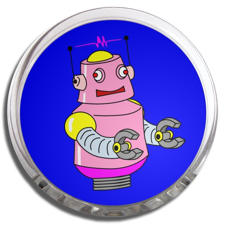 Blue Girl Robot - Fridge Magnet Memo Clip