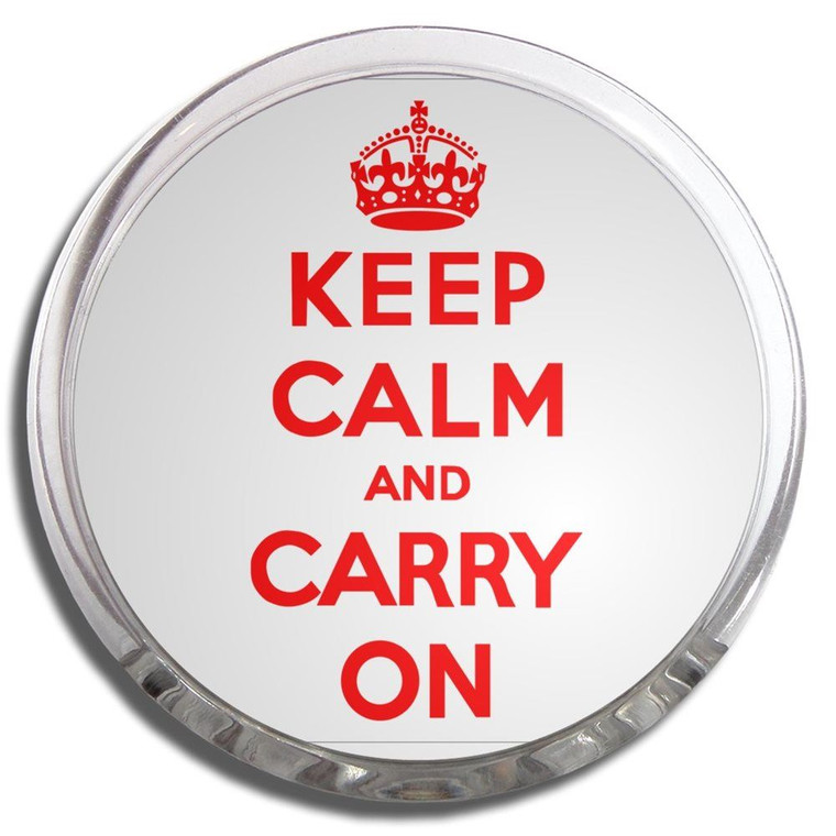 White Red Keep Calm and Carry On - Fridge Magnet Memo Clip