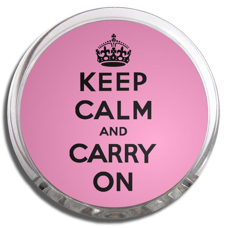 Pink Keep Calm and Carry On - Fridge Magnet Memo Clip