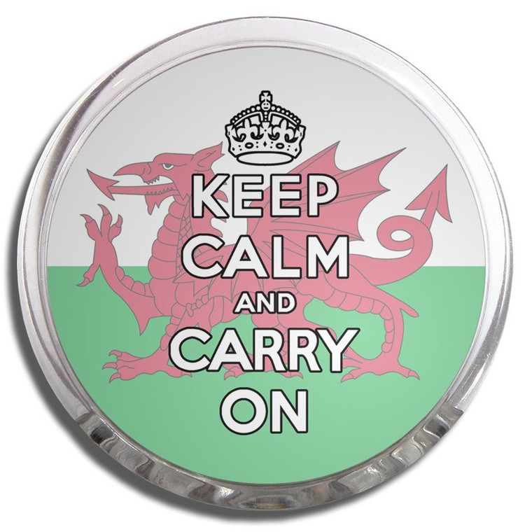 Wales Flag Keep Calm and Carry On - Fridge Magnet Memo Clip