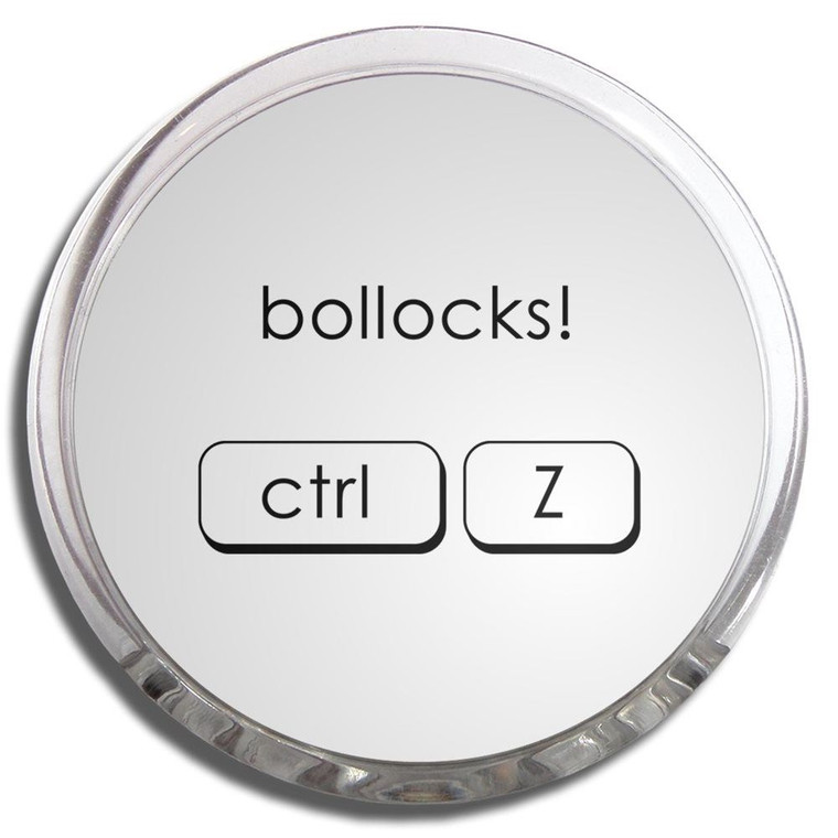 Ctrl Z - Bollocks - Fridge Magnet Memo Clip