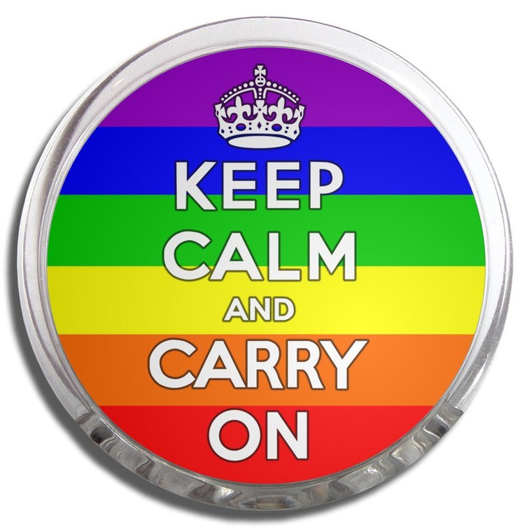 Gay Flag Keep Calm and Carry On - Fridge Magnet Memo Clip