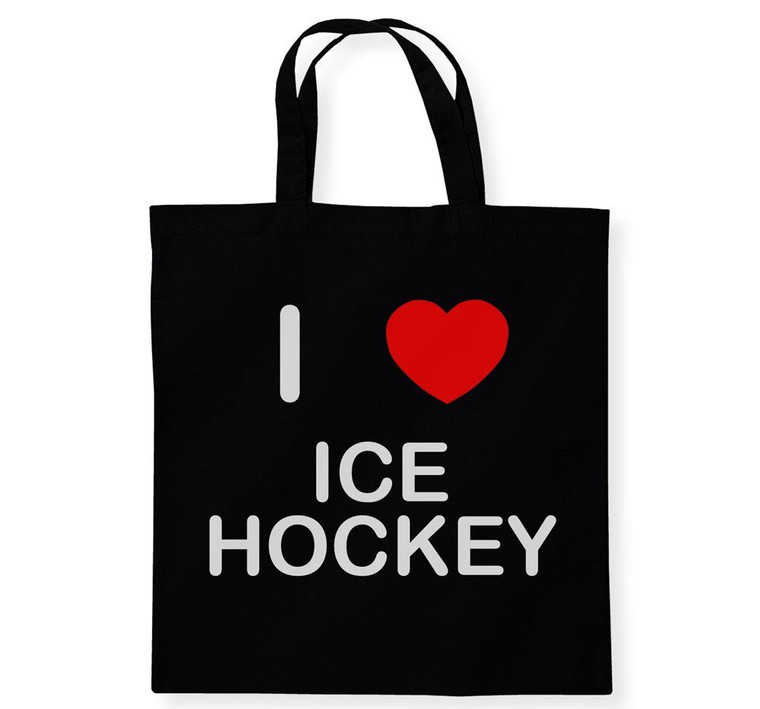 I Love Ice Hockey - Cotton Tote Bag