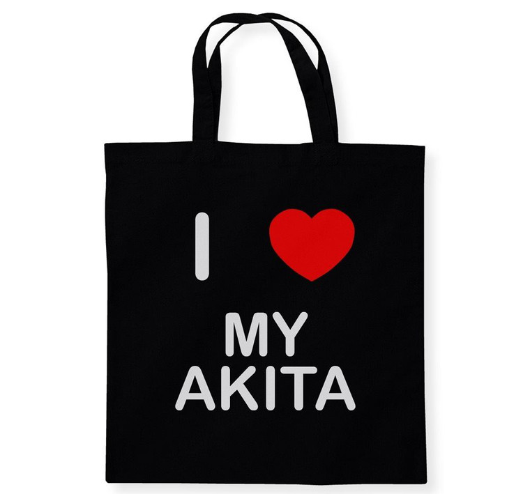 I Love My Akita - Cotton Tote Bag
