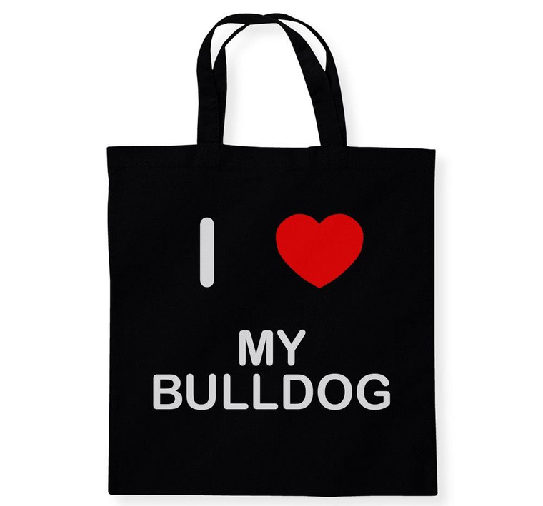 I Love My Bulldog - Cotton Tote Bag