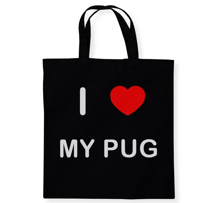 I Love My Pug - Cotton Tote Bag