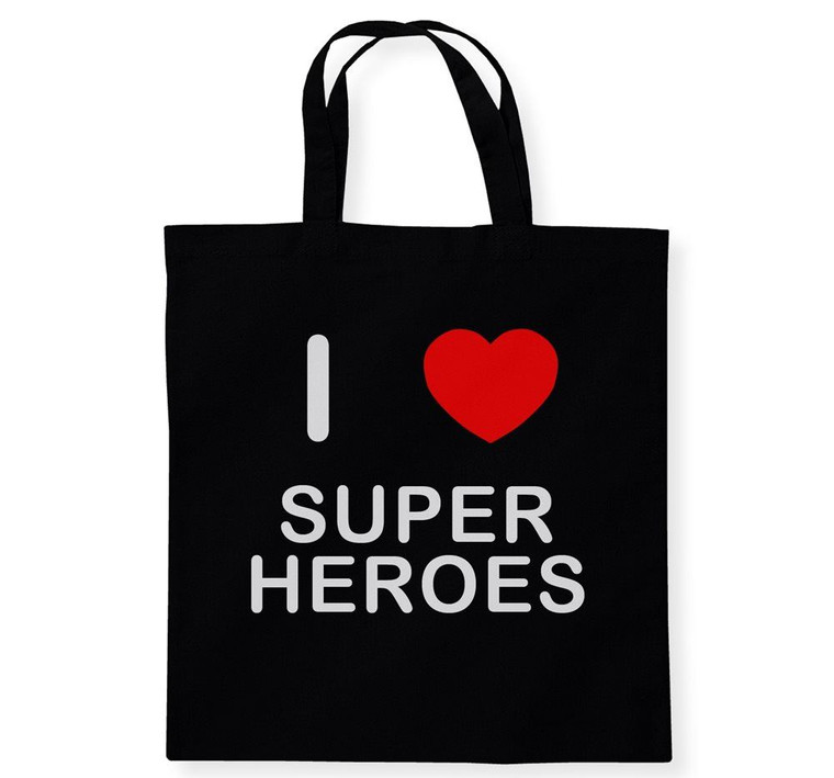 I Love Super Heroes - Cotton Tote Bag