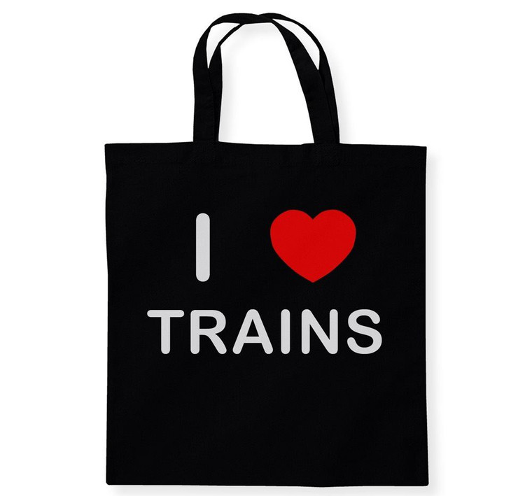 I Love Trains - Cotton Tote Bag