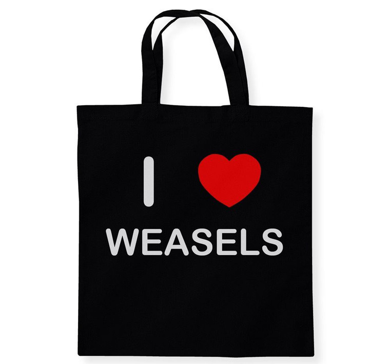 I Love Weasels - Cotton Tote Bag