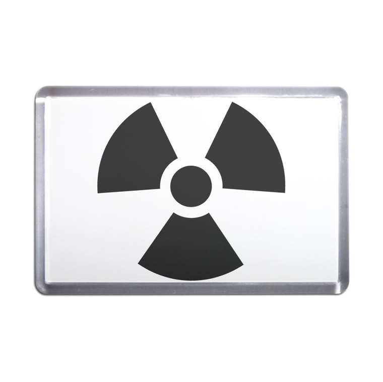 Black Nuclear Symbol - Plastic Fridge Magnet