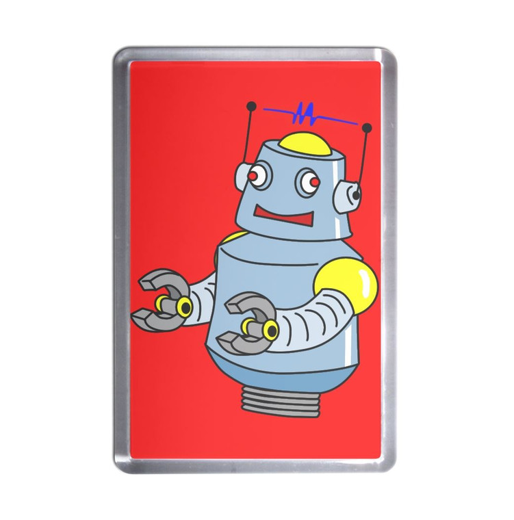 Red Boy Robot - Plastic Fridge Magnet