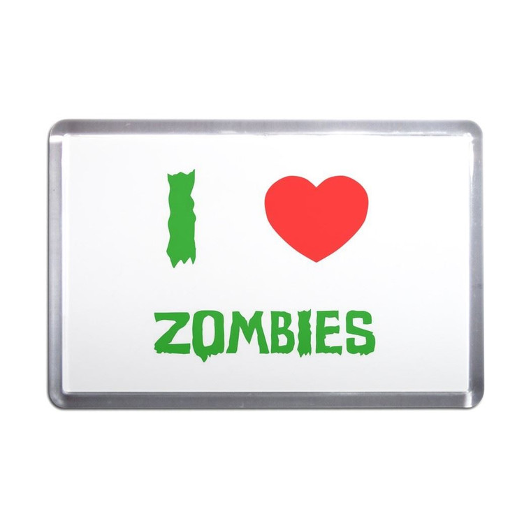 I Love Zombies - Plastic Fridge Magnet