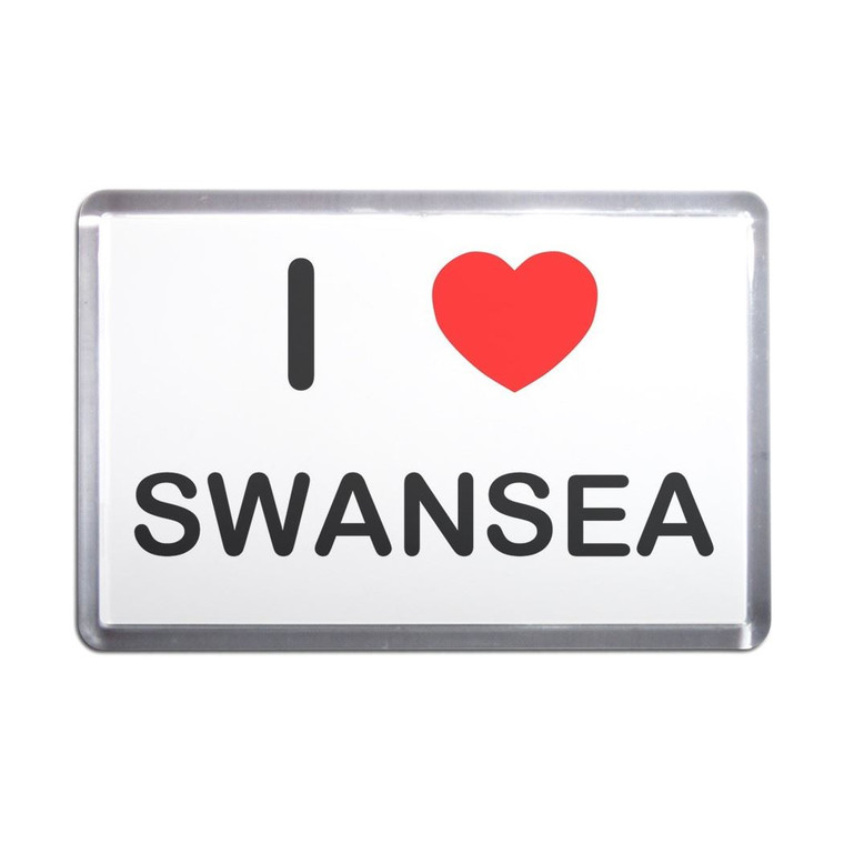 I Love Swansea - Plastic Fridge Magnet