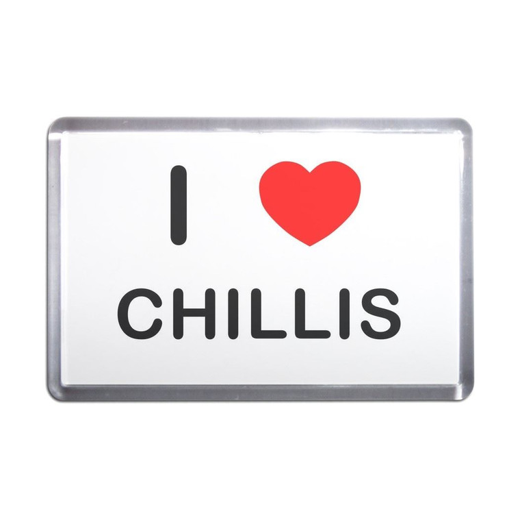 I Love Chillis - Plastic Fridge Magnet