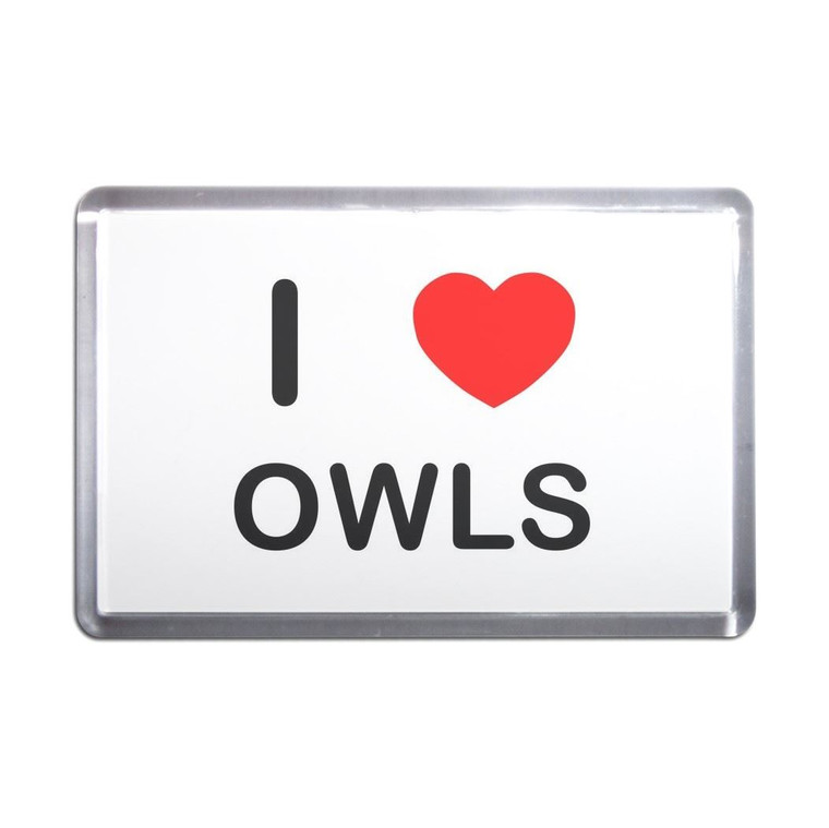 I Love Owls - Plastic Fridge Magnet
