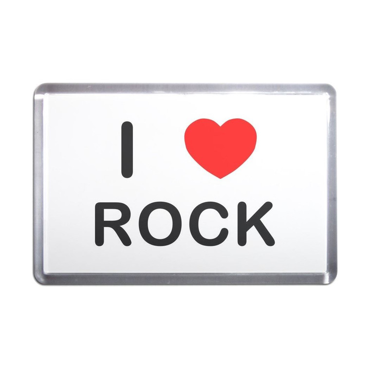 I Love Rock - Plastic Fridge Magnet