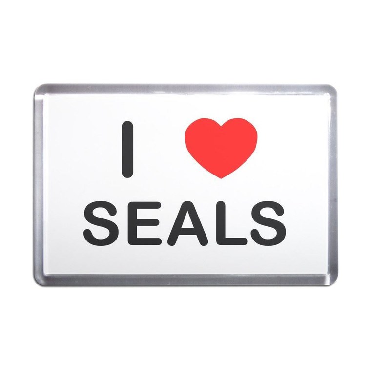I Love Seals - Plastic Fridge Magnet