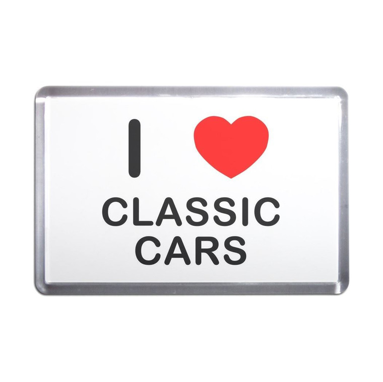 I Love Classic Cars - Plastic Fridge Magnet