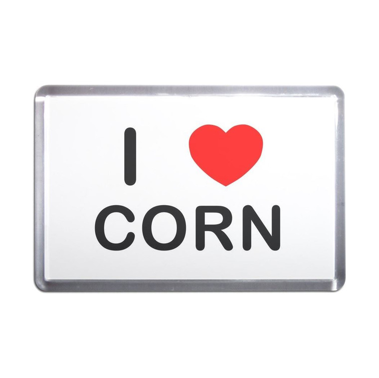 I Love Corn - Plastic Fridge Magnet