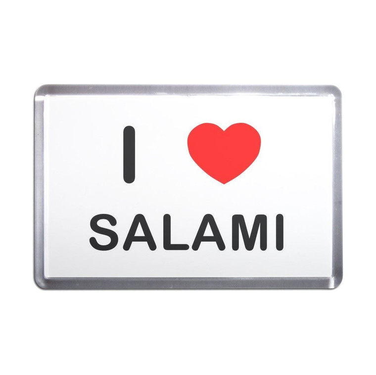 I Love Salami - Plastic Fridge Magnet