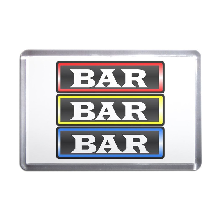 Fruit Machine Bar - Plastic Fridge Magnet