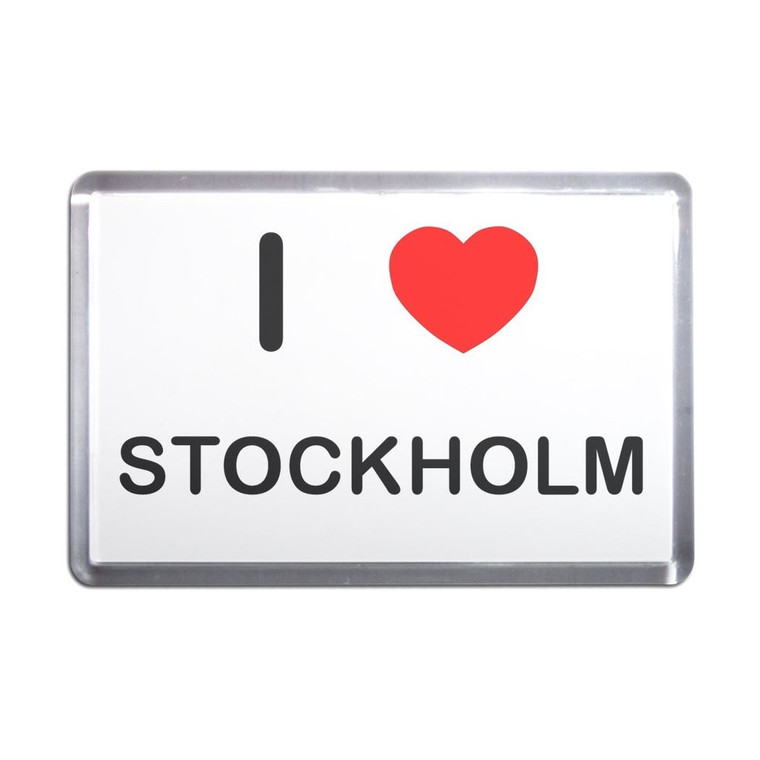 I Love Stockholm - Plastic Fridge Magnet