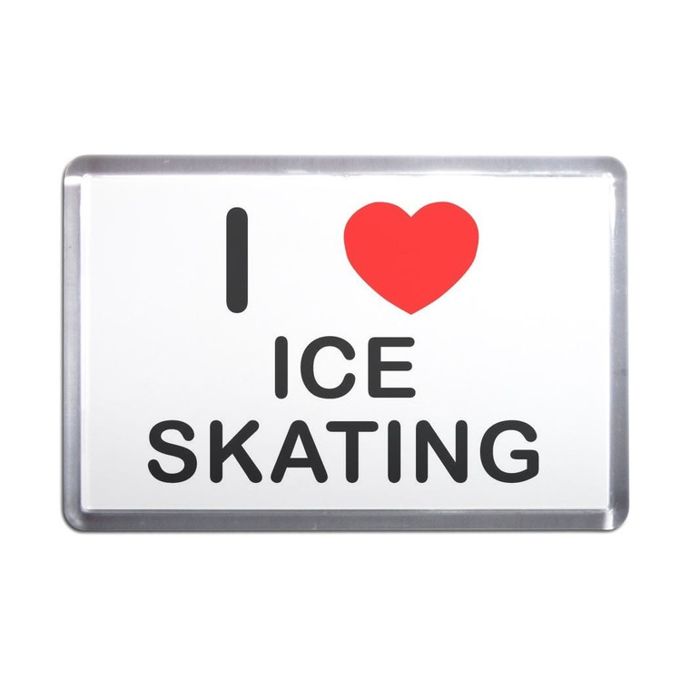 I Love Ice Skating - Plastic Fridge Magnet