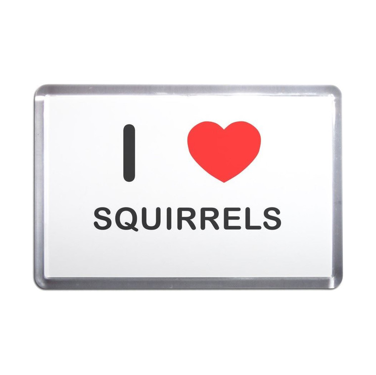 I Love Squirrels - Plastic Fridge Magnet