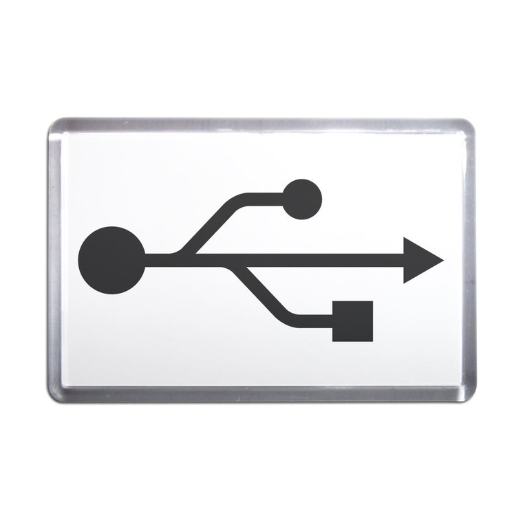 USB Logo - Plastic Fridge Magnet