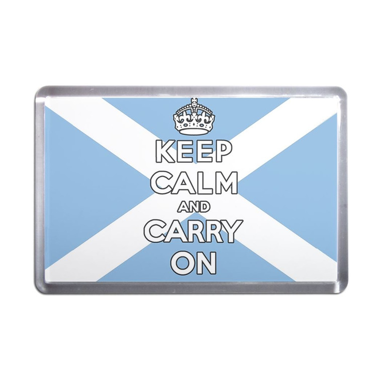 Scotland Flag Keep Calm and Carry On - Plastic Fridge Magnet