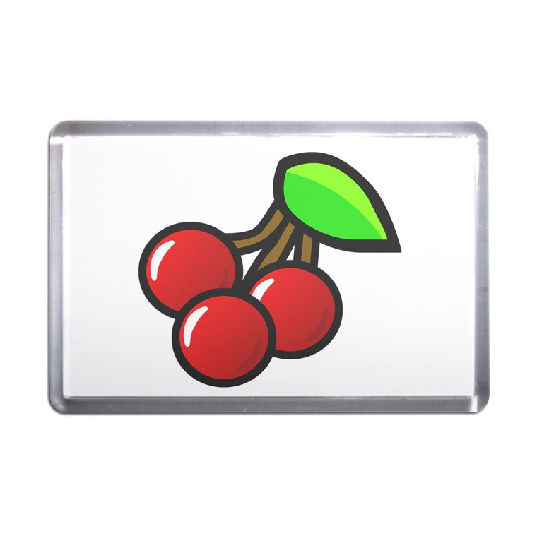 Fruit Machine Cherries - Plastic Fridge Magnet