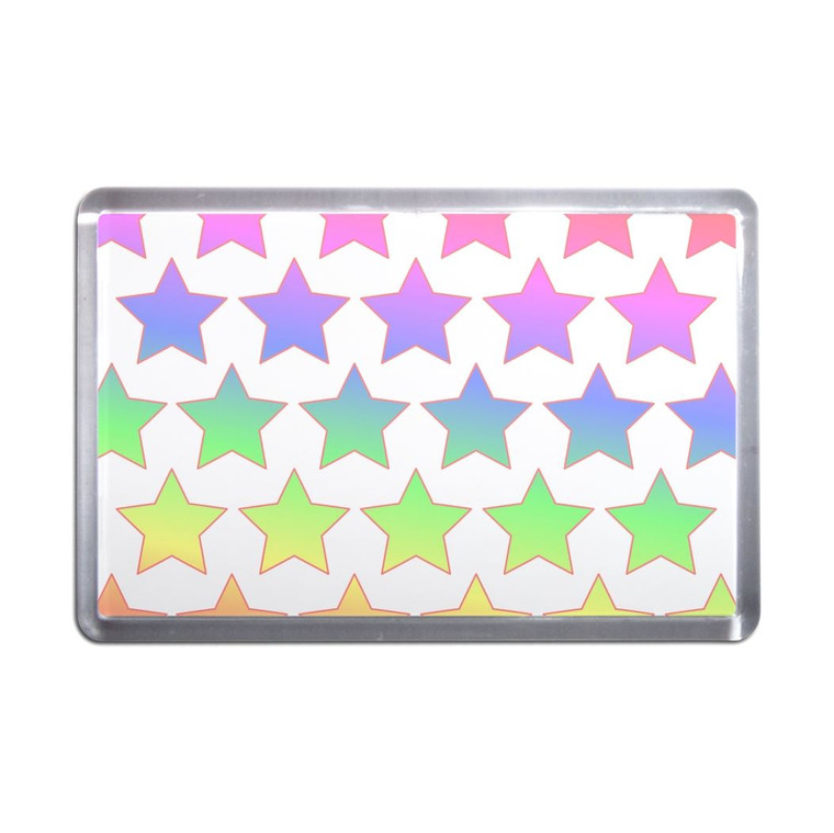 Rainbow Star Pattern - Plastic Fridge Magnet