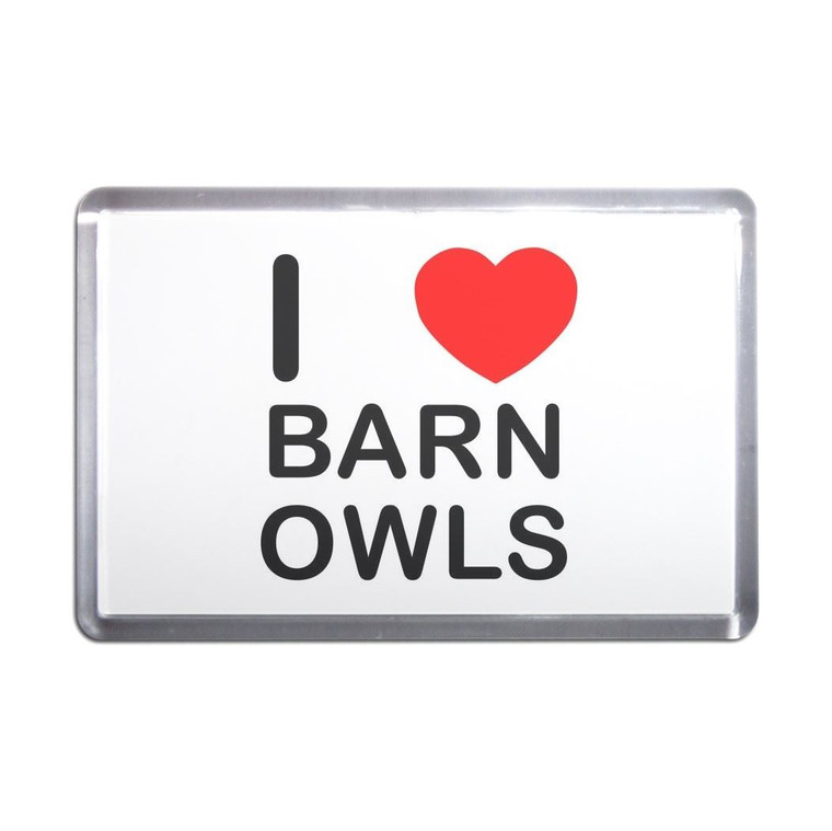I Love Barn Owls - Plastic Fridge Magnet I Love Barn Owls - Plastic Fridge Magnet