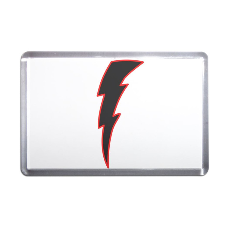 Lightning Bolt Black - Plastic Fridge Magnet