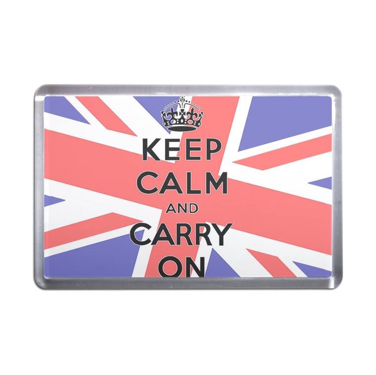 UK Keep Calm and Carry On - Plastic Fridge Magnet